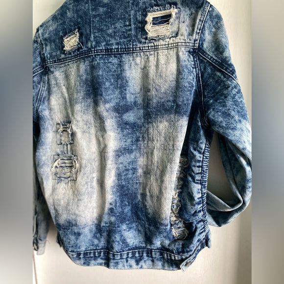 1738 Original Brand | Mens Distressed Jean Jacket Acid Wash Denim - Picture 5 of 5